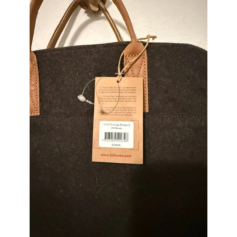 Fjallraven Norrvage Briefpack Brown Recycled Wool Backpack 23332 NWT